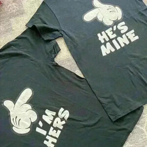 Couple's matching t shirt in black